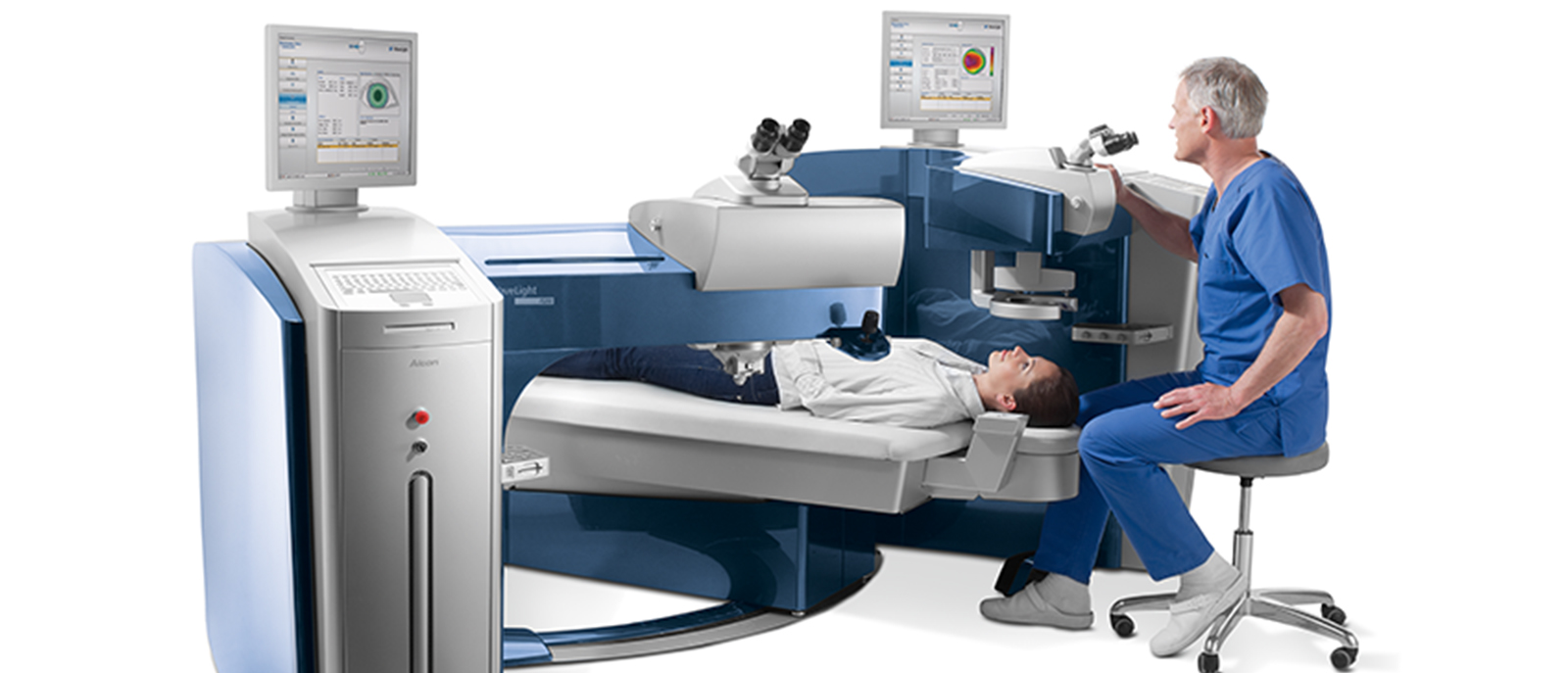 Surgeon performing LASIK technology procedure on a patient using WaveLight laser system at Vista Eyes Melbourne